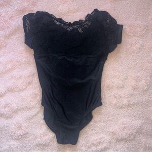 Girls Youth Black Youth Danz N Motion Size 6x-7 Lace Dance Leotard Danshuz